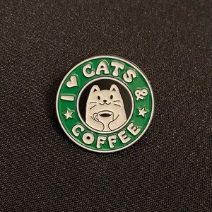 Caffeinated Kitty Pin or Magnet | I hope he’s drinking decaf 3 for $24